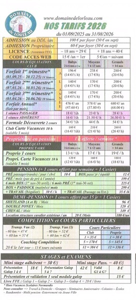 tarifs 2025-2026 page 1