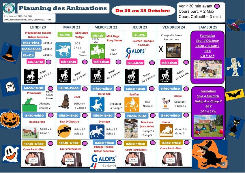 planning semaine 1