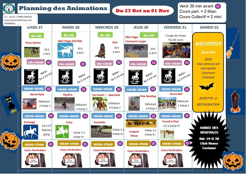 planning semaine 2